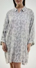 NEW Croft  Barrow nightgown sleepshirt women sz 3X button up woven pocket gray
