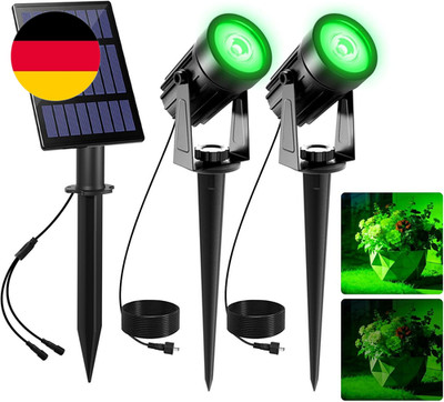 CORESLUX Solarlampen Für Außen, Grün Solar Strahler Gartenleuchten, IP65 Wasserd