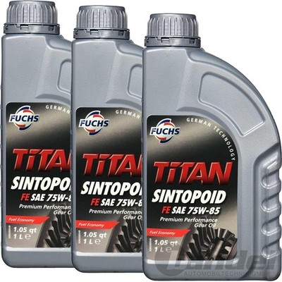 3-Liter FUCHS TITAN SINTOPOID FE SAE 75W-85 GETRIEBEÖL API GL-5 MB 235.7 239.7