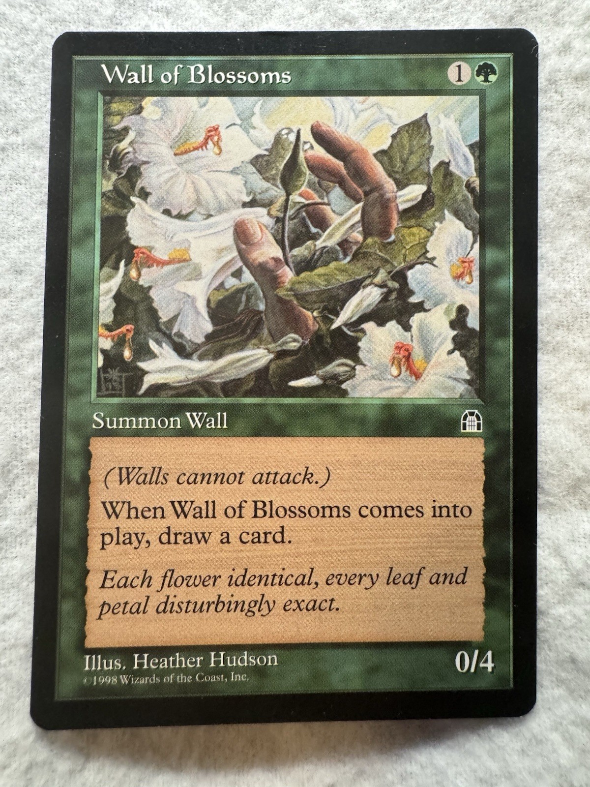 MTG - Wall of Blossoms #128/143 - Stronghold - LP - Uncommon - Regular - EN