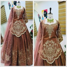 LENGHA INDIAN WEDDING PARTY PAKISTANI DESIGNER GOWN WEAR BOLLYWOOD FULLYSTITCHE