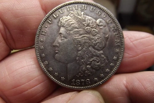 1878-S  First Year Morgan Silver Dollar AU Toned