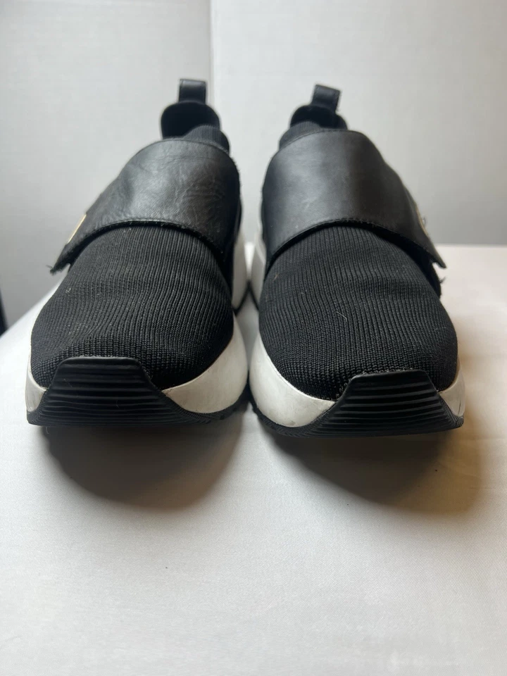 Michael Kors Cosmo Zapatillas de Punto Sin Cordones Negro Plataforma Cuña Talla 9.5 Comodidad Foto 4 de 4