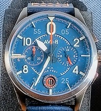 AVI-8 Spitfire Chronograph Blue / Leather | B...