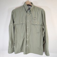 Orvis Trout Bum Fishing Shirt Green Check Outdoors Hiking Adventure Men s M