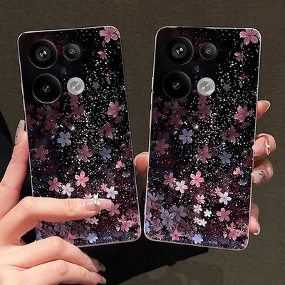 Blumen-Soft-Handyhülle für Xiaomi Redmi 13C Mi 13T Note 14 13 12 11 10 Pro Cover