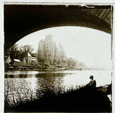 FRANCE Abbaye Saint-Pierre de Solesmes c1925 PHOTO Stereo Verre Vintage 
