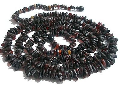 Echte rohe baltische Bernstein Chip Halskette Black Cherry Statemet Boho 120 cm - 47 inch!