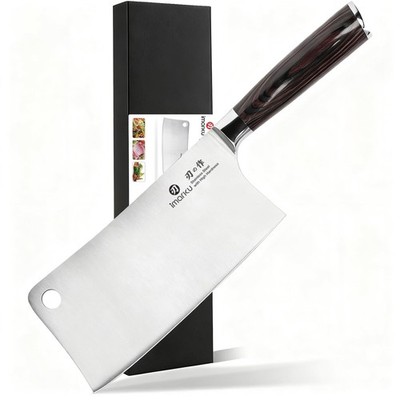 imarku Meat Cleaver 7 Inch, Razor Sharp Japanese High Carbon Steel Vegetable Cle