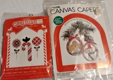 Canvas Carousel Plastic Canvas Kit & Canvas Capers by Dick Martin LOT OF 2 VTG.