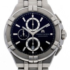 New Maurice Lacroix Aikon Chronograph Quartz Watch Black 44mm Bracelet