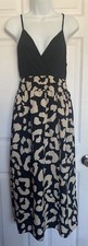 Women’s SHEIN Long Spaghetti Strap Black Beige Print Dress
