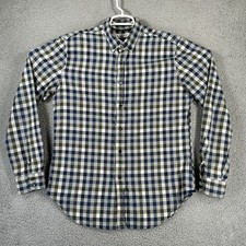 Boden Mens Button Down Gingham Check Plaid Shirt Size M Gray Blue Preppy