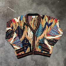Coogi Men's Vintage 3D Knit Sweater Button Cardigan Medium 90s Rare