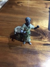 Austrian Cold Painted Bronze Figurine, By Franz Bergman, Man With Basket