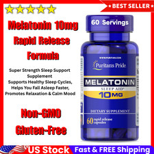 Puritan's Pride Super Strength Melatonin 10mg Rapid Release Capsules, 60-Count 