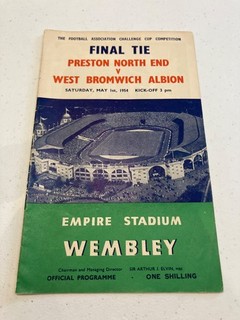 FA Cup Final Football Programme 1954 Preston North End vs West Bromwich Albion