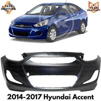 Front Bumper Cover Fascia Paintable Plastic For 2014-2017 Hyundai Accent Sedan