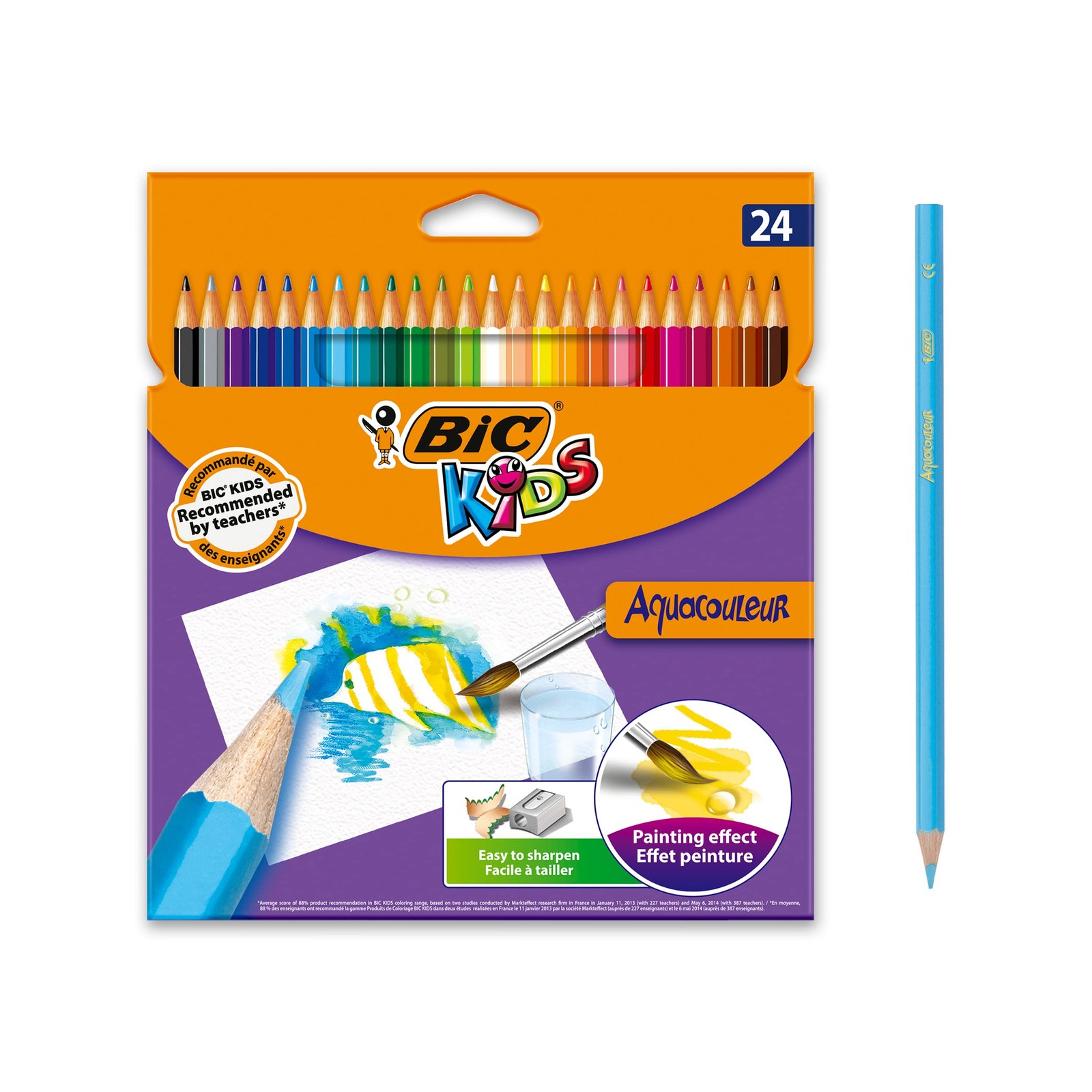 BIC Kids Aquacolour Coloured Pencils Easy to Sharpen Colouring Pencils Paintin 7190₽