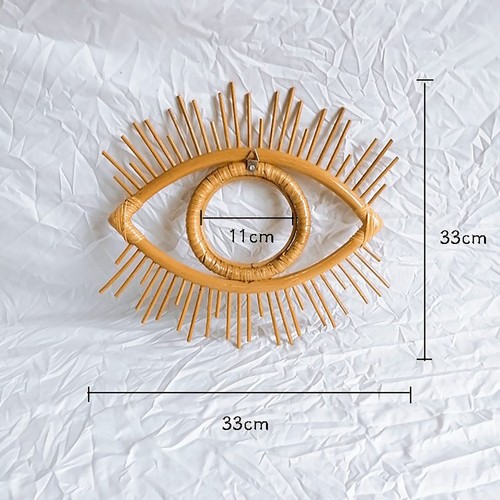 Nordic Woven Eye Hanging Mirror Eye Wall Rattan Mirror Decor Wall Mirror - Bild 17 von 23