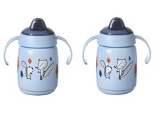 2X Tommee Tippee Superstar Sippee, Trainer Sippy Cup for Babies, Blue