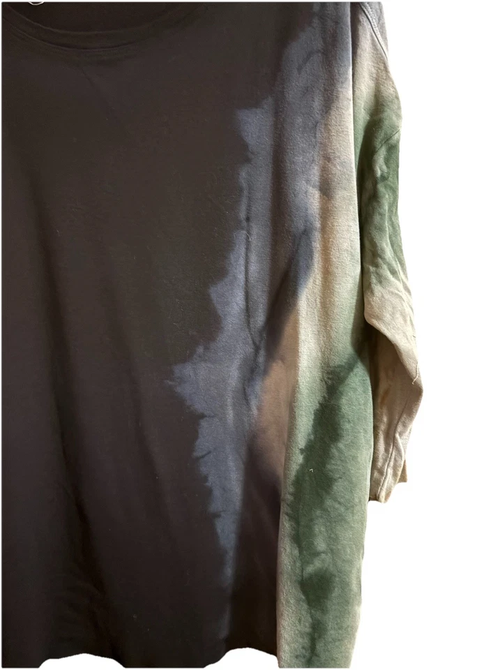 RAQUEL ALLEGRA 领带染料长袖豪华运动衫 Artsy Edgy Chic 尺寸 1(s/m) — 第 2/4 张图片