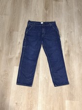 Vintage Lee Workwear Jeans Mens Size 34 Dark Wash Straight Leg w/ Hammer Loop