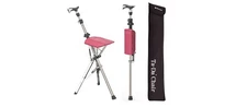 STEP2GOLD Ta-Da Chair Series 1 Pro Adjustable Walking Stick Seat Red (L-7)