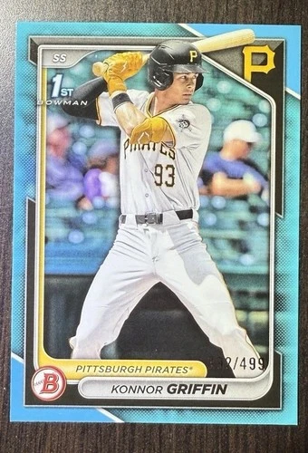 2024 Bowman Draft Konnor Griffin Sky Blue Paper /499 1st Rookie RC #BD-22 PIT