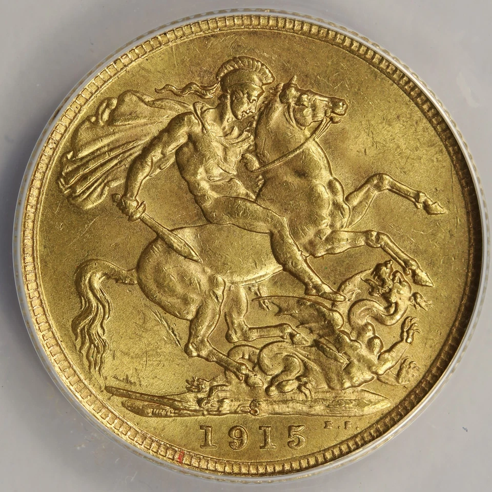 1915-S Australia Gold Sovereign ANACS MS62 - Image 3 of 4
