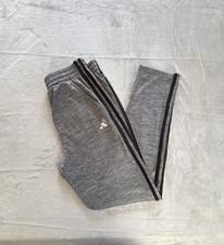 Adidas Boys L 14/16 Gray Joggers Fleece Lined Track Pants 3 Stripe NWT