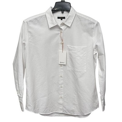 Quince Organic Cotton Relaxed Oxford Shirt RTO Office Chic Trip White Small NWT