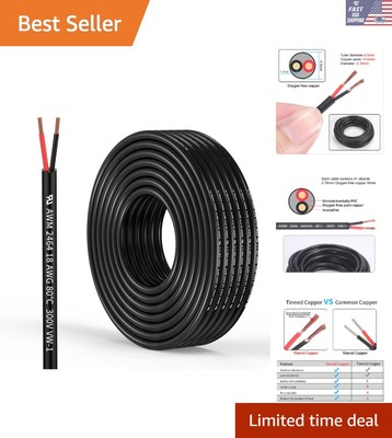 Durable 18AWG Electrical Wire - 50FT Stranded Copper for Various Applications
