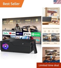 Projector with WiFi and Bluetooth, 4k Support Native 1080p Portable Project...