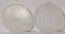 1970s Tupperware 229 Lid Replacement Pair Translucent Clear Seal 8 Inch