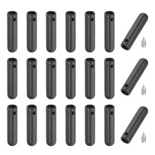 24 Pcs Black Shoelace Tips with Screw Alloy 25mm Aglets End Tip