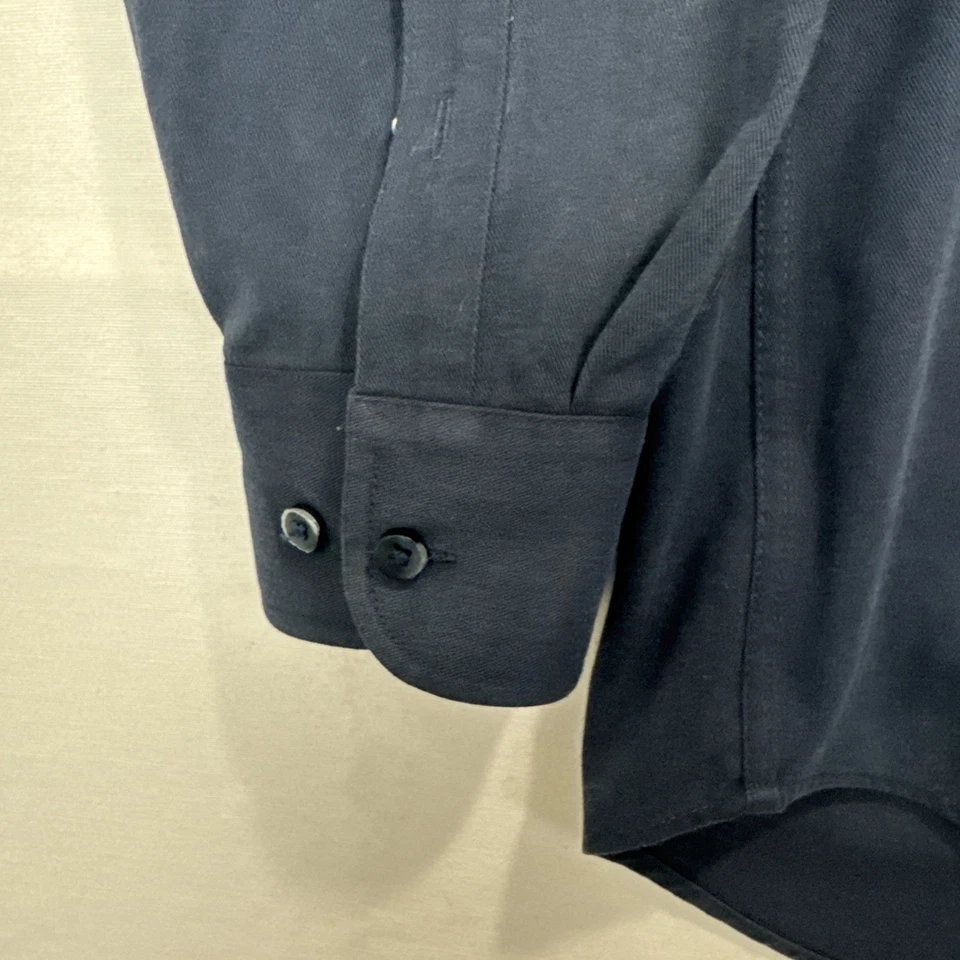 Marlboro Classics Vintage Long Sleeves Mens  Large Shirt Navy Blue Cotton - Image 4 of 4