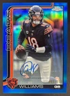 2025 Topps Chrome Caleb Williams Auto Blue Refractor #/150 Bears