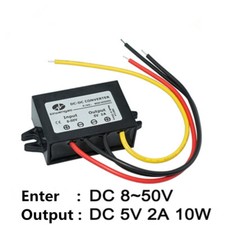 DC8-50V to DC5V 2A 10W waterproof power converter step-down module