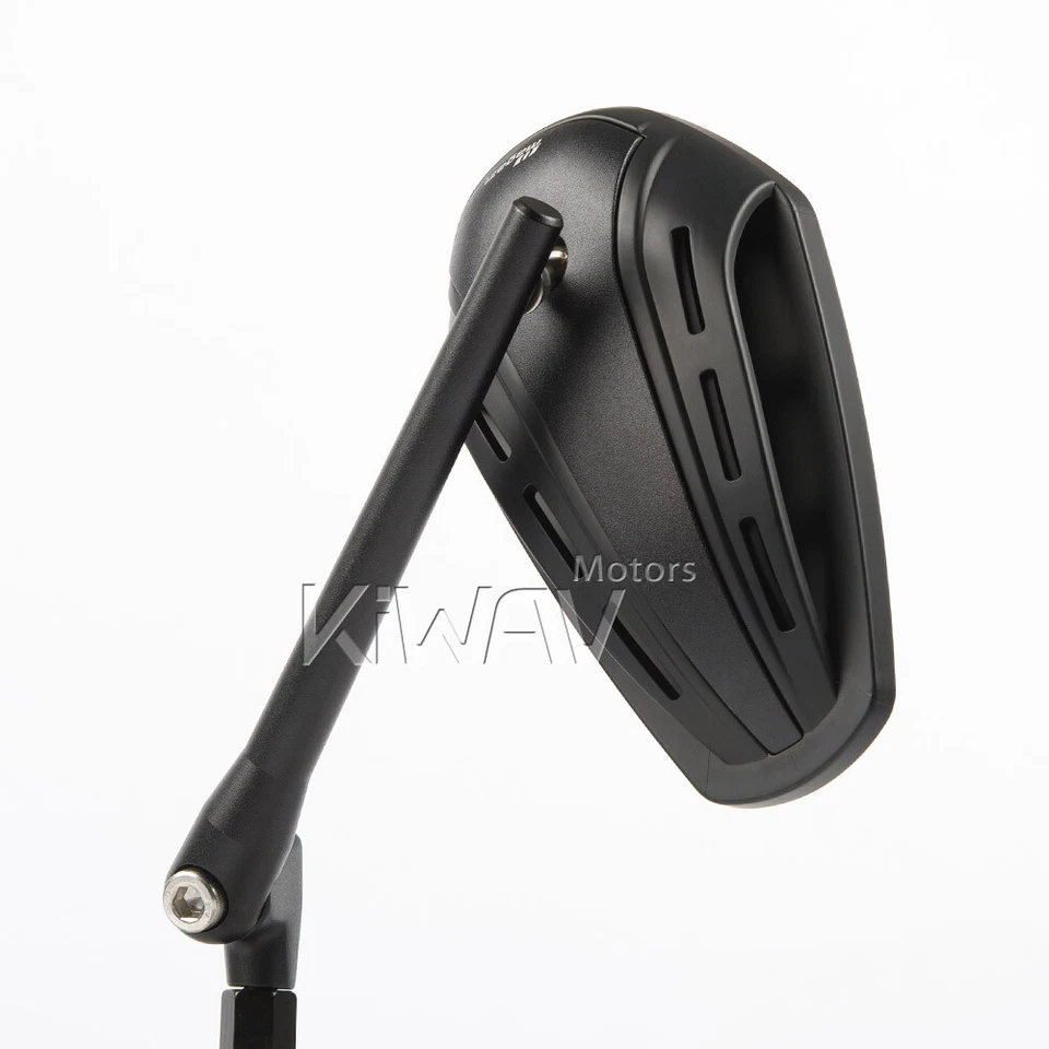 VAWiK Magazi Espejo Negro Cremallera Estilo Aluminio Vástago 10mm 5/16" se adapta a Moto Guzzi Foto 3 de 4