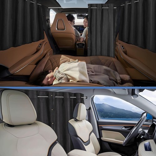 Set of 3 Car Privacy Shades with Divider Curtain - Perfect for Travel & Camping - Bild 7 von 9