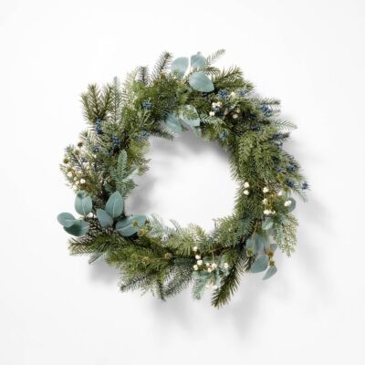 Mixed Green Holiday Artificial Wreath - Threshold designed with Studio McGee