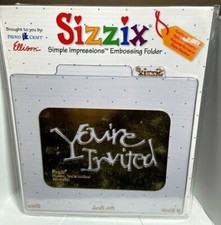 Sizzix Ellison Simple Impressions Embossing Folder NEW Your Invited