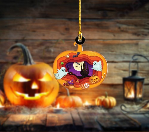 Pumpkin Halloween Ornament, Pumpkin Halloween Decor, Happy Halloween Ornament - Picture 2 of 5