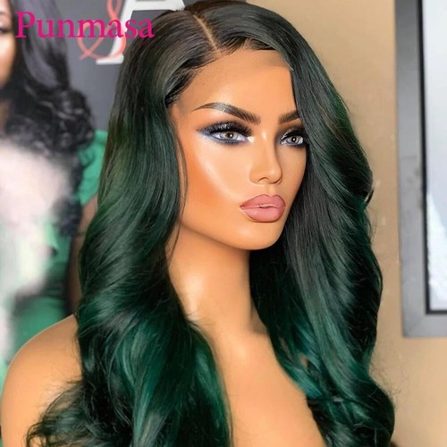 Perruques cheveux humains pré-pluckées pré-perruques vertes ventes exceptionnelles body wave dentelle transparente devant