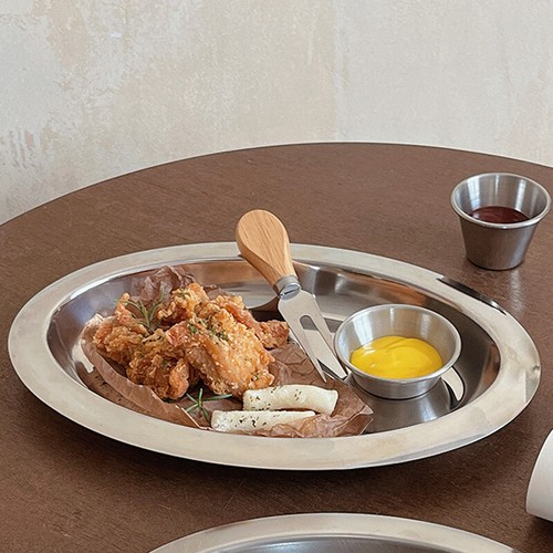 Stainless Steel Round Dinner Plate Tray Camping for Home Kitchen Serving PlatesA - Bild 6 von 19