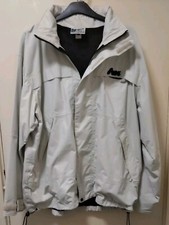 Oasics Mens Jacket Windbreaker Hiden Hoodies Cream Black Mesh Size XL Full Zip