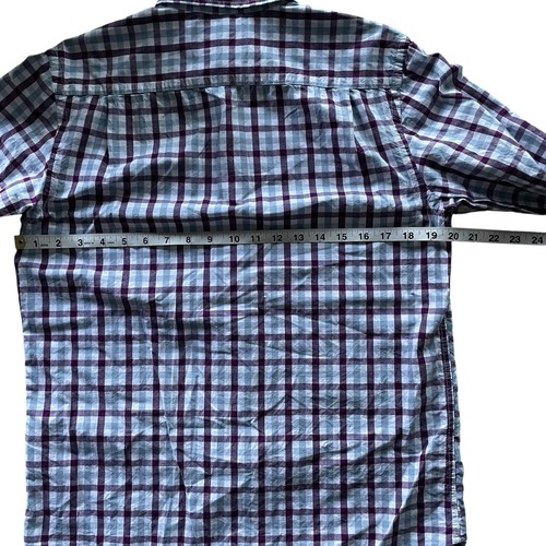Old Navy The Classic Shirt Mens Size Small White Purple Blue Buttons Pocket EUC - Picture 9 of 16