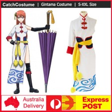 Gintama/Gin Tama Kagura Kimono Cheongsam Cosplay Costume Halloween Party Dress