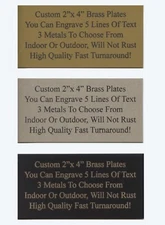 Engraved Custom 2"x 4" Name Plate Aluminum Gift Trophy Plaque Tag Art Label
